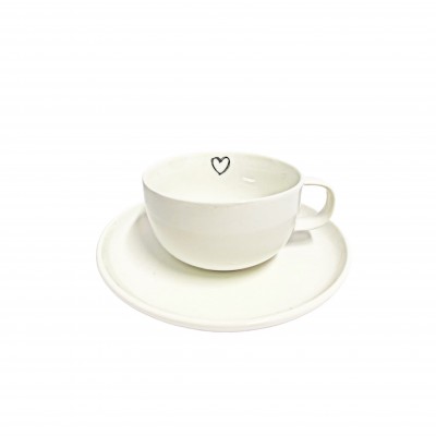 Cup with a plate and heart...