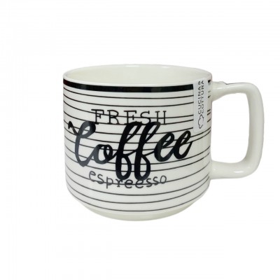 Tazza mug porcellana bianco e nero